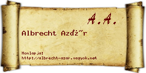 Albrecht Azár névjegykártya